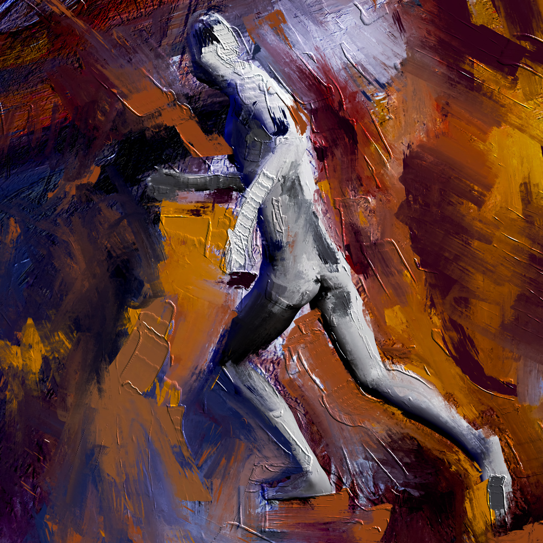Digital expressionist figure drawing by Steve Johnson